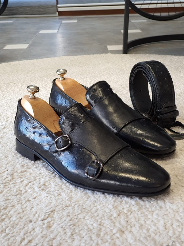 Julami Black Double Monk Strap Shoes-baagr.myshopify.com-shoes2-brabion
