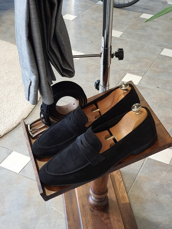 Julami Black Suede Penny Loafers-baagr.myshopify.com-shoes2-brabion