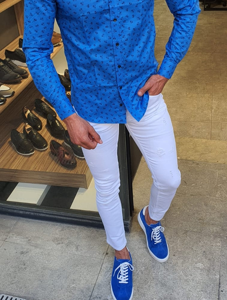 Lansing Sax Slim Fit Floral Cotton Shirt-baagr.myshopify.com-Shirt-BOJONI