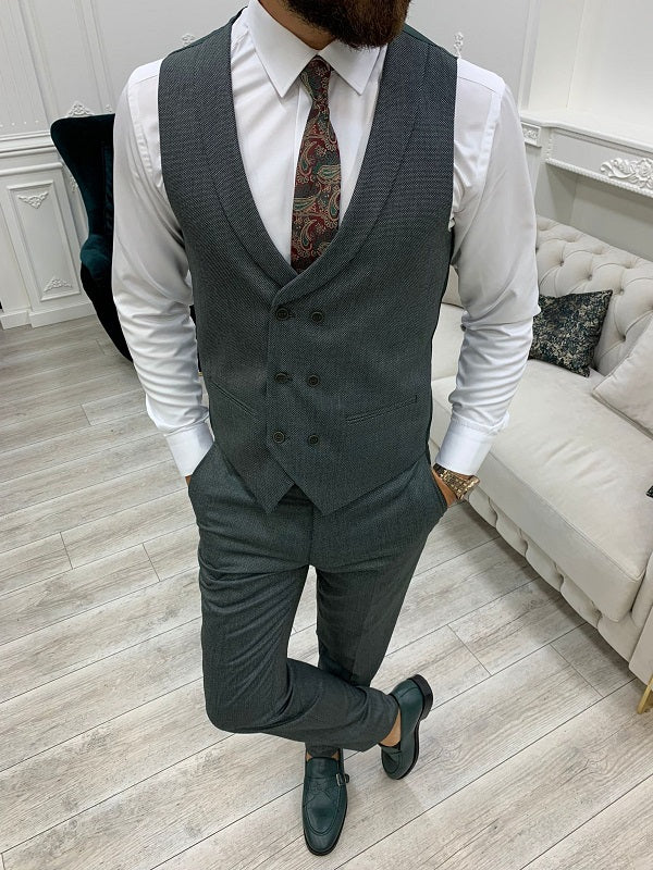 Verona Green Slim Fit Peak Lapel Suit-baagr.myshopify.com-1-BOJONI