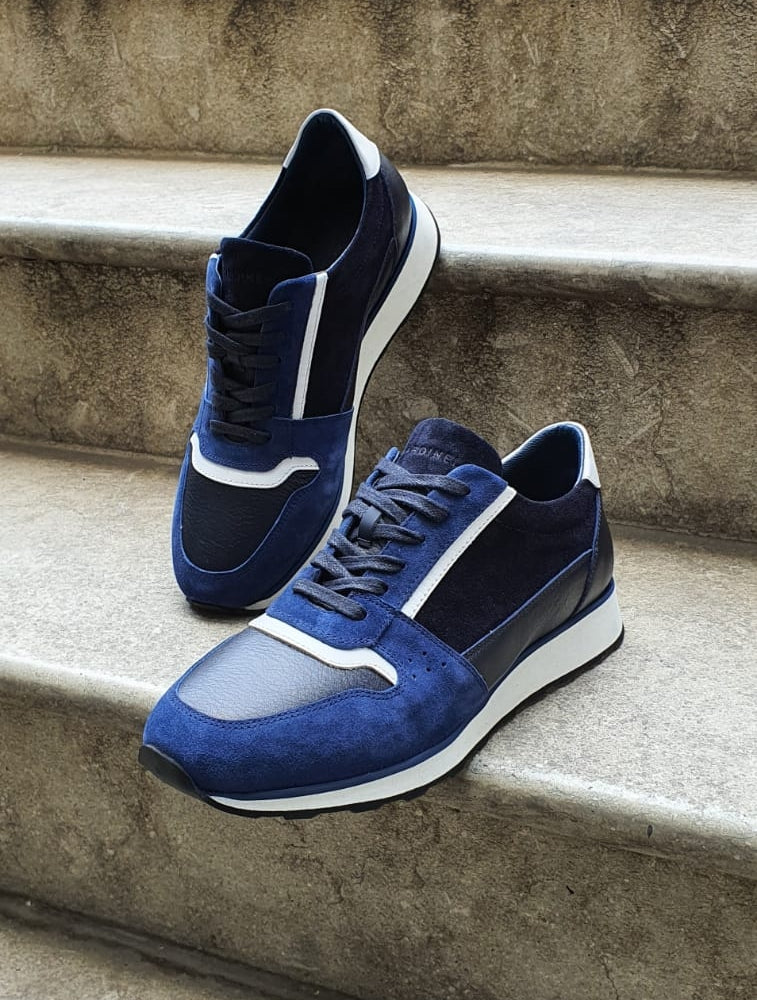Pierre Navy Blue Mid-Top Sneakers-baagr.myshopify.com-shoes2-BOJONI
