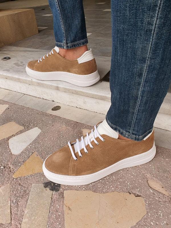 Vitale Beige Low-Top Suede Sneakers-baagr.myshopify.com-shoes2-brabion
