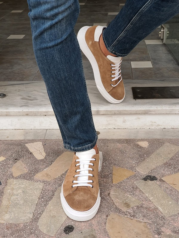 Vitale Beige Low-Top Suede Sneakers-baagr.myshopify.com-shoes2-brabion