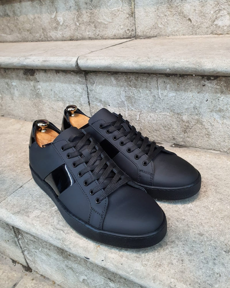 Sheridan Matte Black Lace-Up Sneakers-baagr.myshopify.com-shoes2-BOJONI