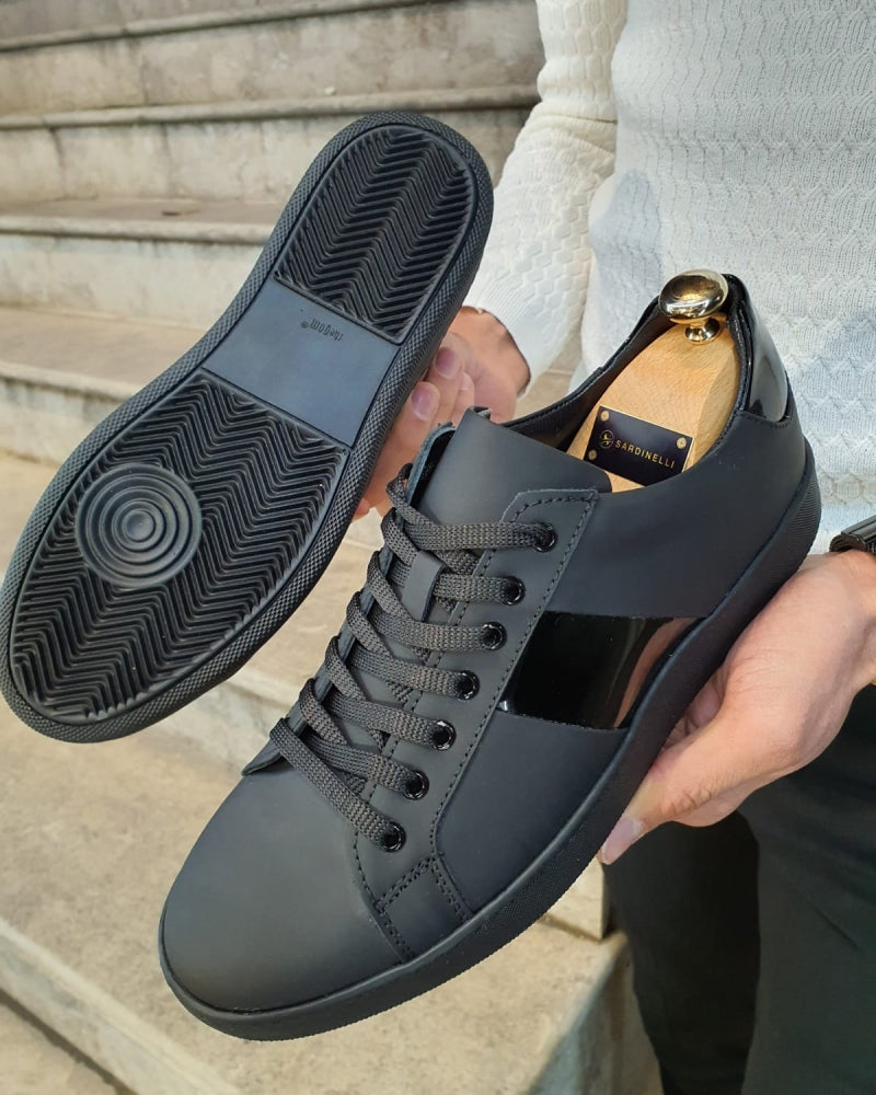 Sheridan Matte Black Lace-Up Sneakers-baagr.myshopify.com-shoes2-BOJONI