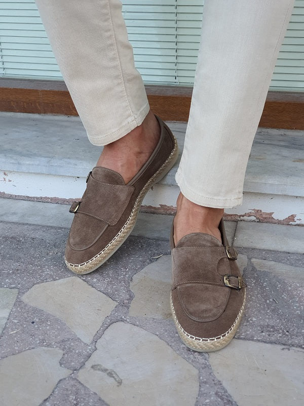 Kurni Beige Double Buckled Suede Leather Shoes-baagr.myshopify.com-shoes2-brabion