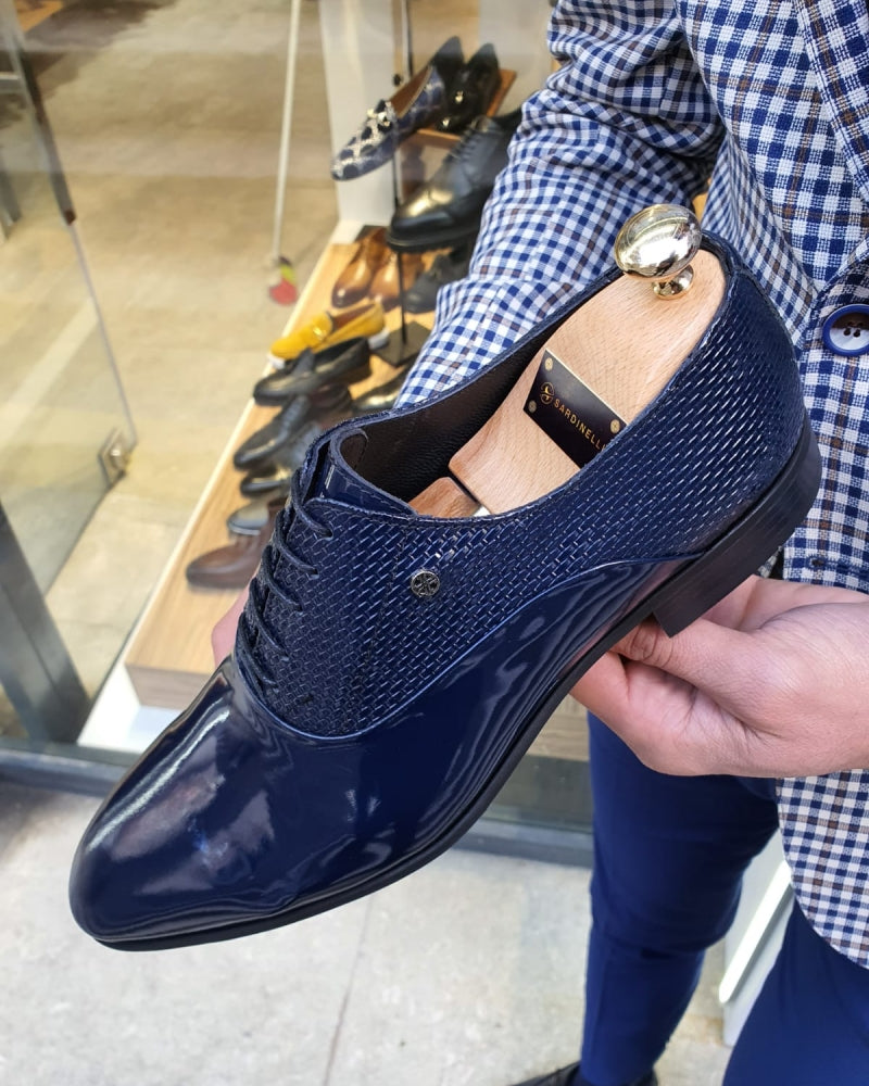 Lance  Navy Blue Laced Oxford-baagr.myshopify.com-shoes2-BOJONI
