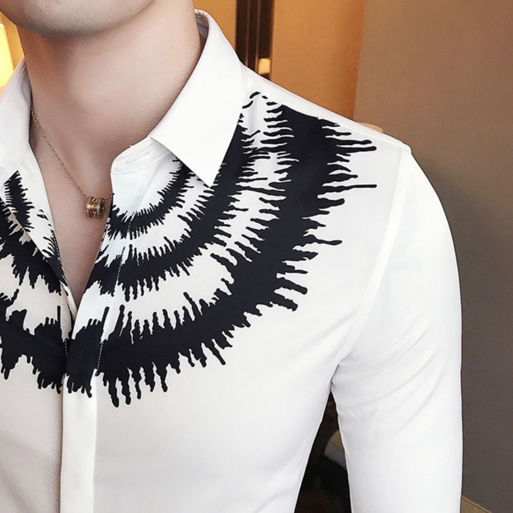 Contemporary Digital Print Dress Shirt (2 Colors)-baagr.myshopify.com-Shirt-BOJONI