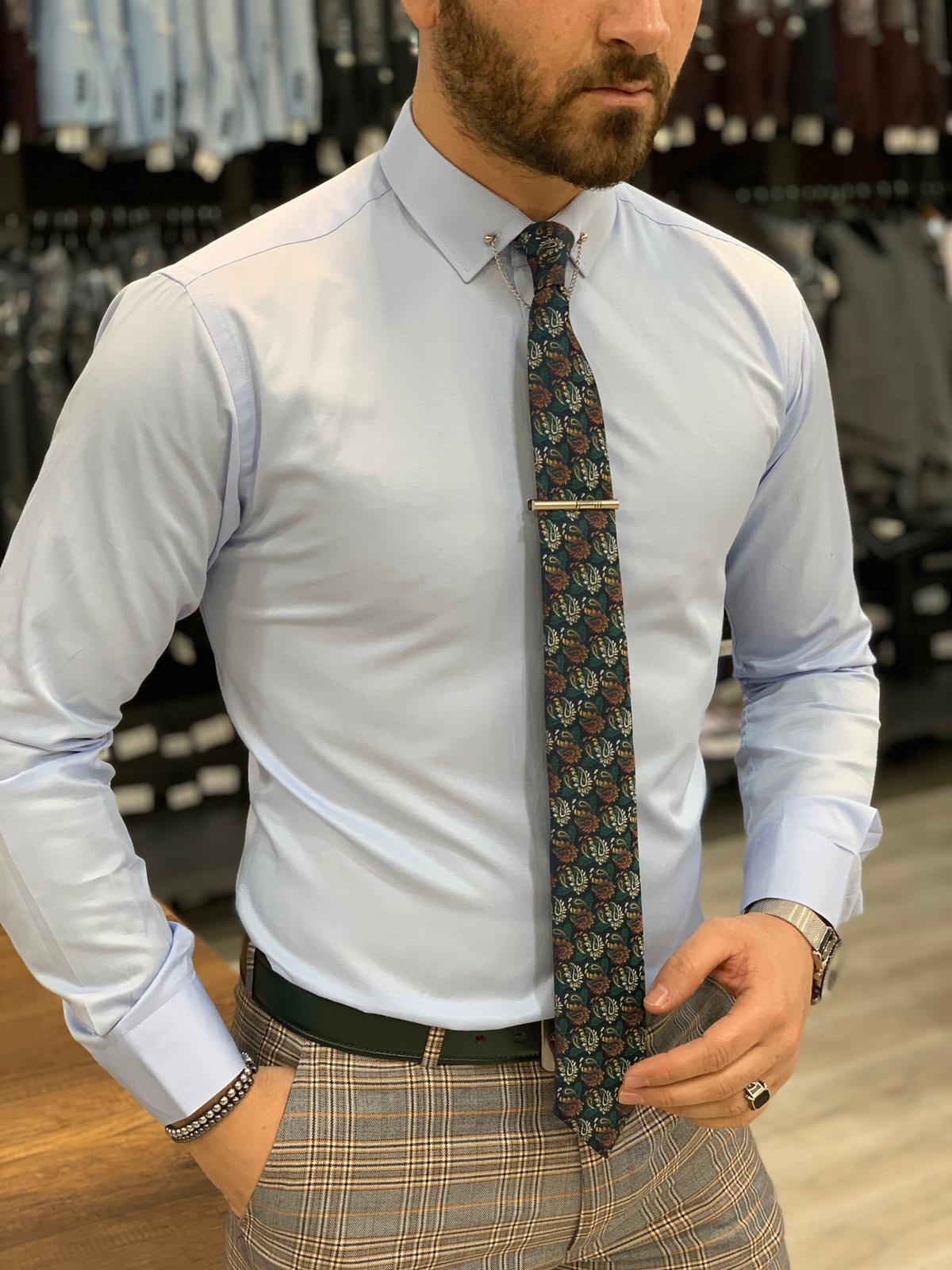 Ferrar Sky Blue Classic Shirt-baagr.myshopify.com-Shirt-BOJONI