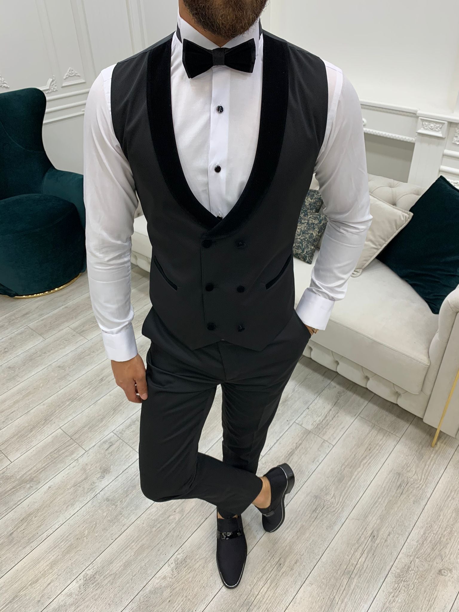 Rialzetti Black Velvet Slim Fit Tuxedo-baagr.myshopify.com-1-BOJONI