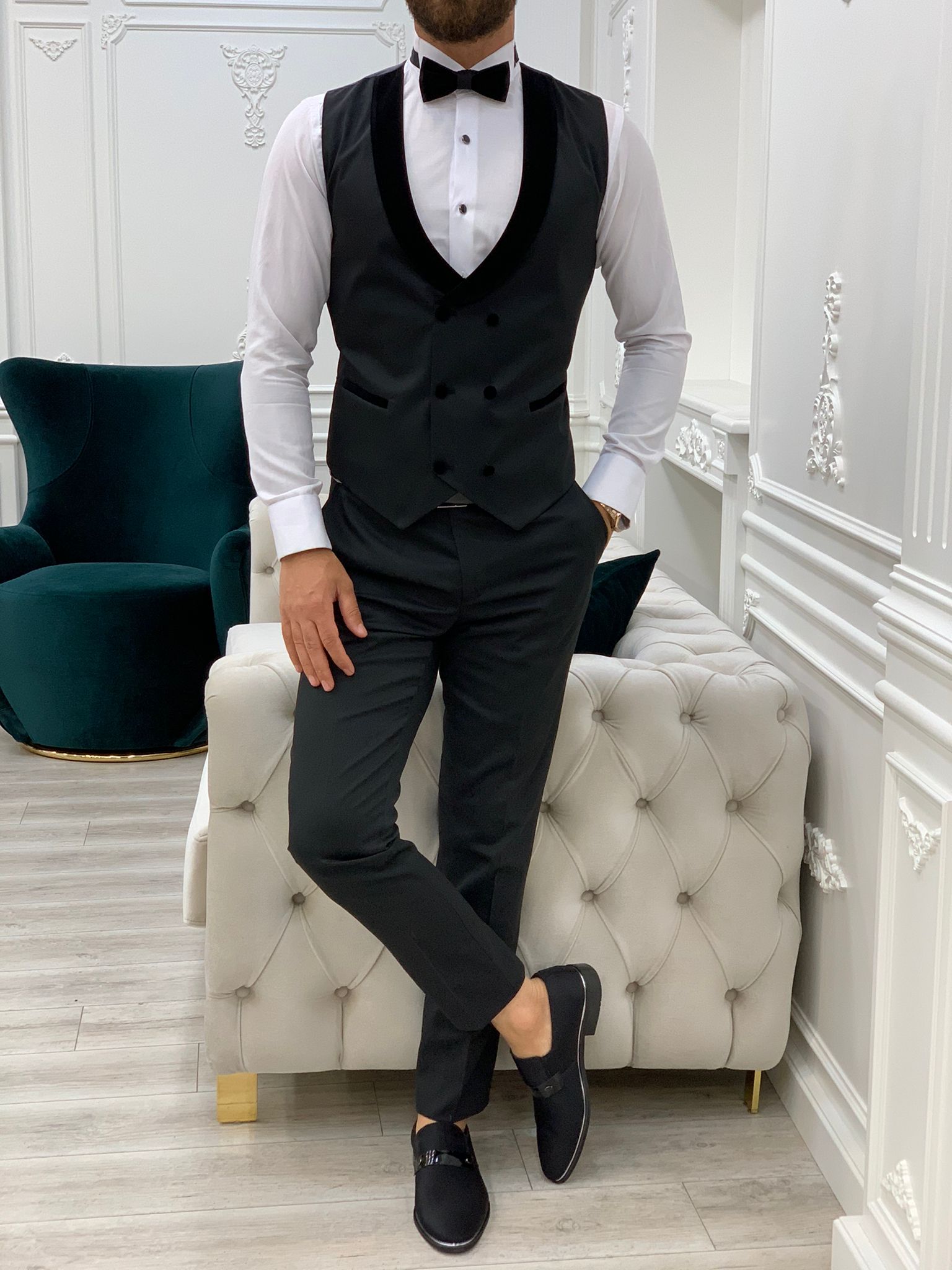 Rialzetti Black Velvet Slim Fit Tuxedo-baagr.myshopify.com-1-BOJONI