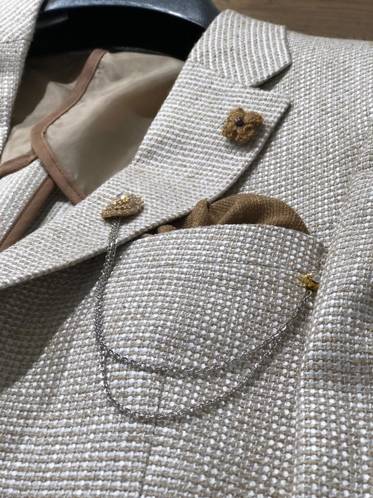 Slim-Fit Patterned Jacket Beige-baagr.myshopify.com-suit-BOJONI