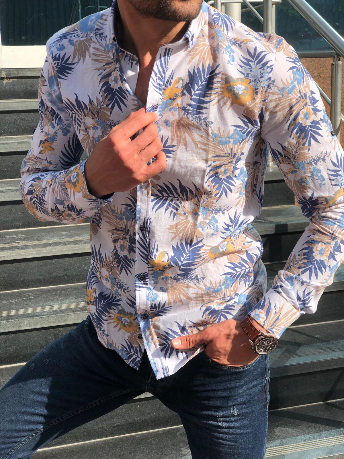 Slim-Fit Buttoned Shirt White-baagr.myshopify.com-Shirt-BOJONI