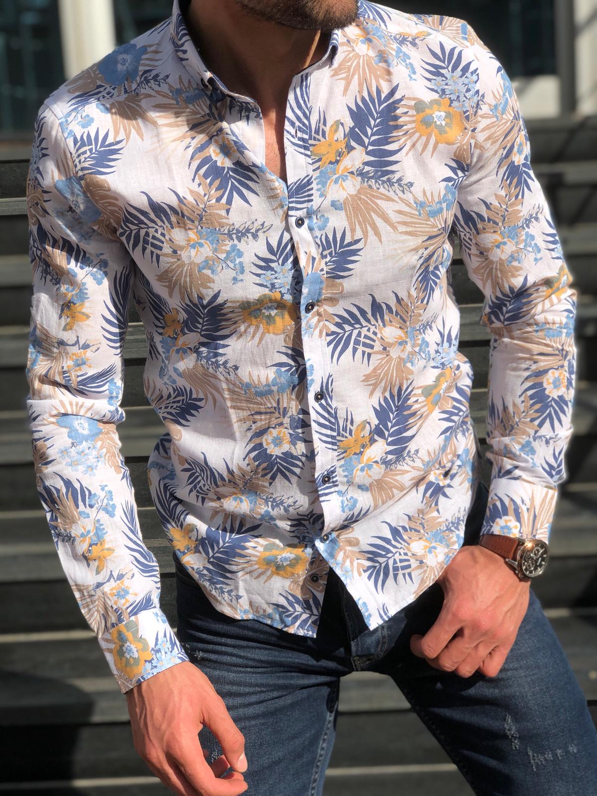 Slim-Fit Buttoned Shirt White-baagr.myshopify.com-Shirt-BOJONI