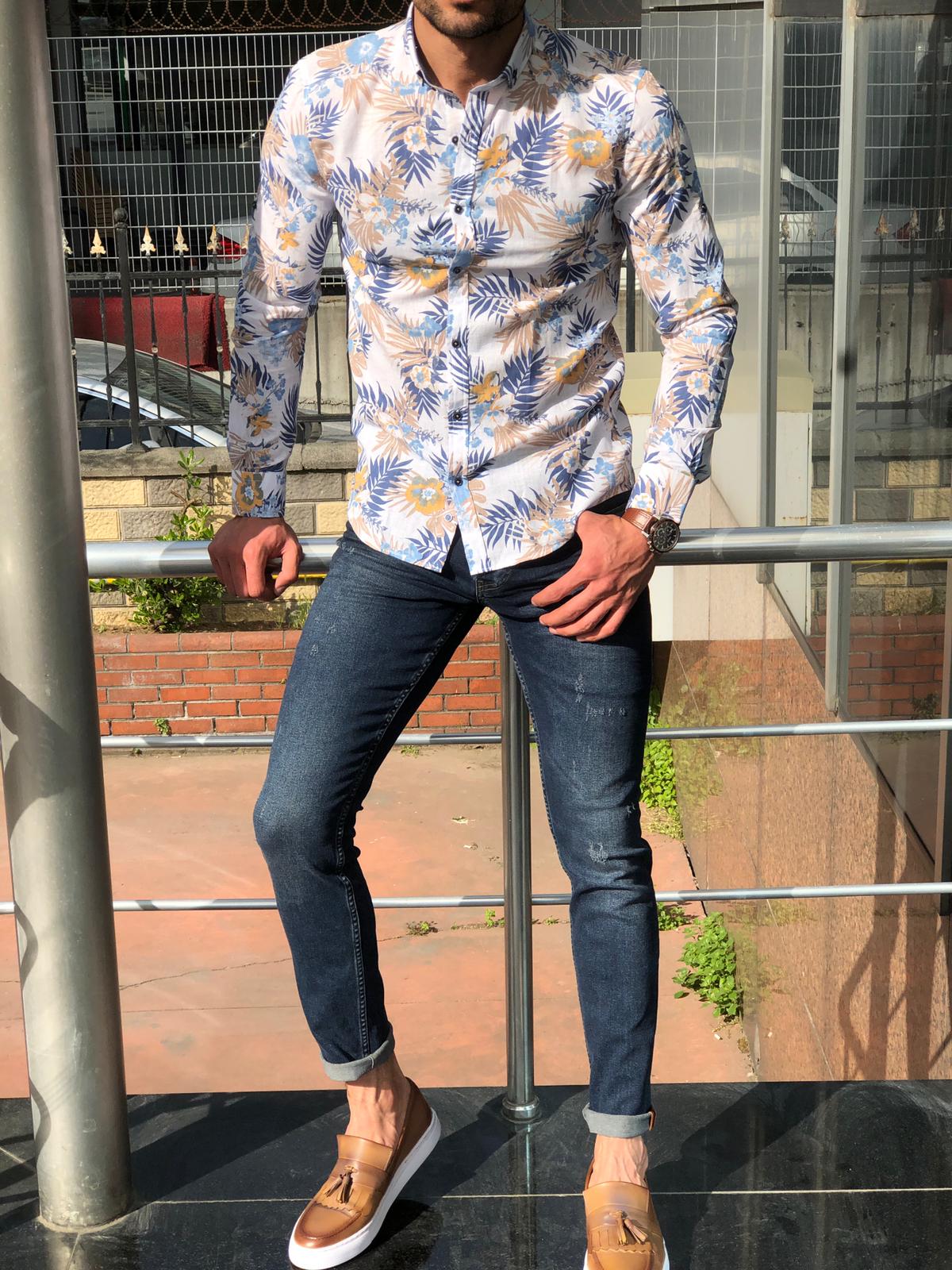 Slim-Fit Buttoned Shirt White-baagr.myshopify.com-Shirt-BOJONI