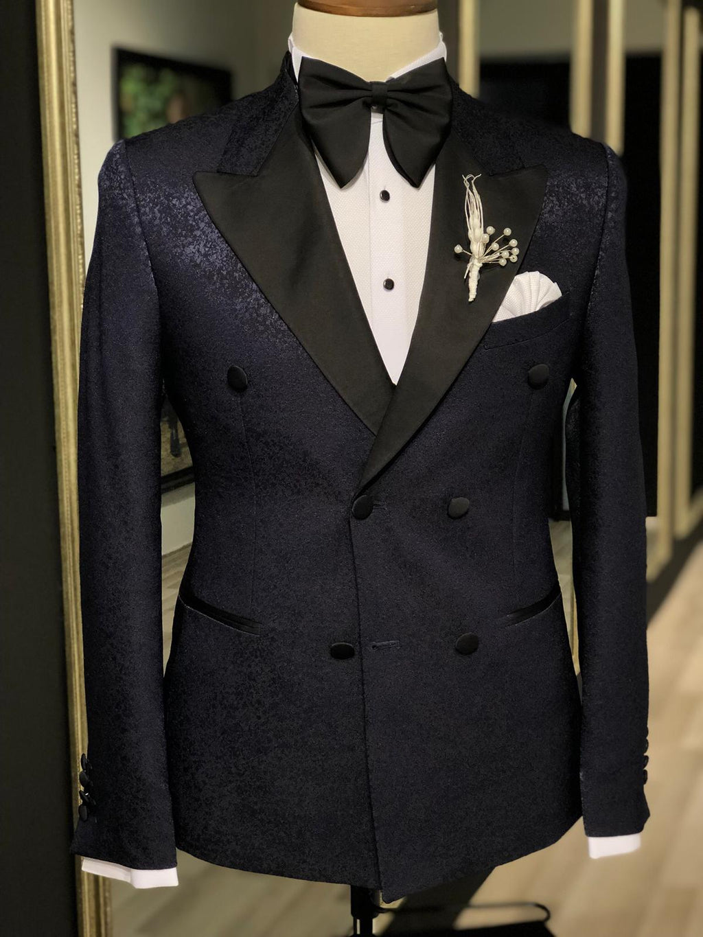 Slim-Fit Tuxedo Double Breasted Navy Blue-baagr.myshopify.com-suit-BOJONI