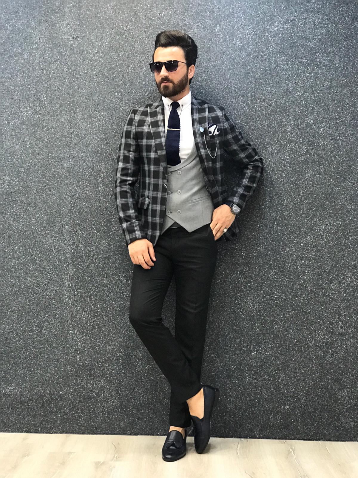 Black Plaid Slim Fit-baagr.myshopify.com-1-brabion
