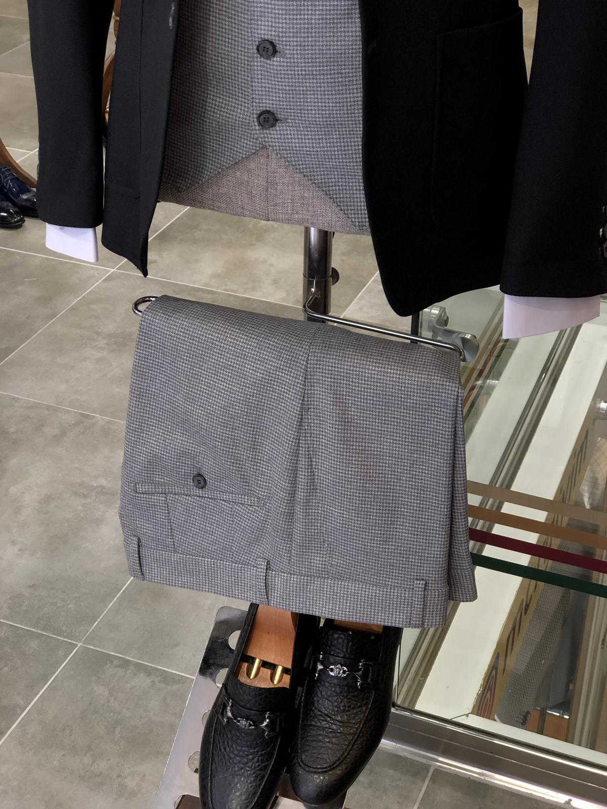 Slim-Fit Cotton Suit Vest Black-baagr.myshopify.com-suit-BOJONI