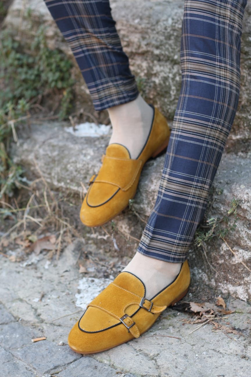 Pac Slim-Fit Plaid Pants in Blue-baagr.myshopify.com-Pants-BOJONI