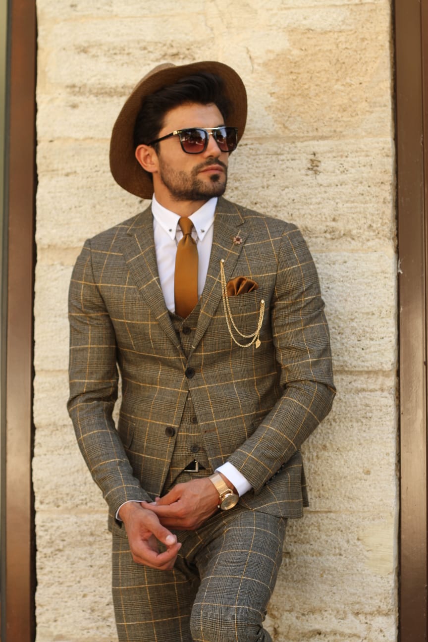 Peter Slim-Fit Plaid Suit Vest-baagr.myshopify.com-suit-BOJONI