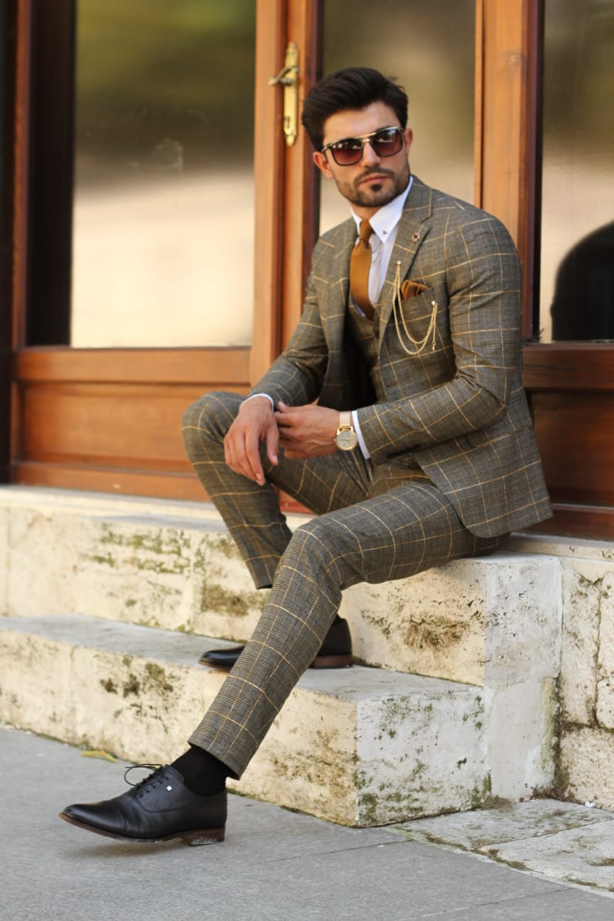 Peter Slim-Fit Plaid Suit Vest-baagr.myshopify.com-suit-BOJONI