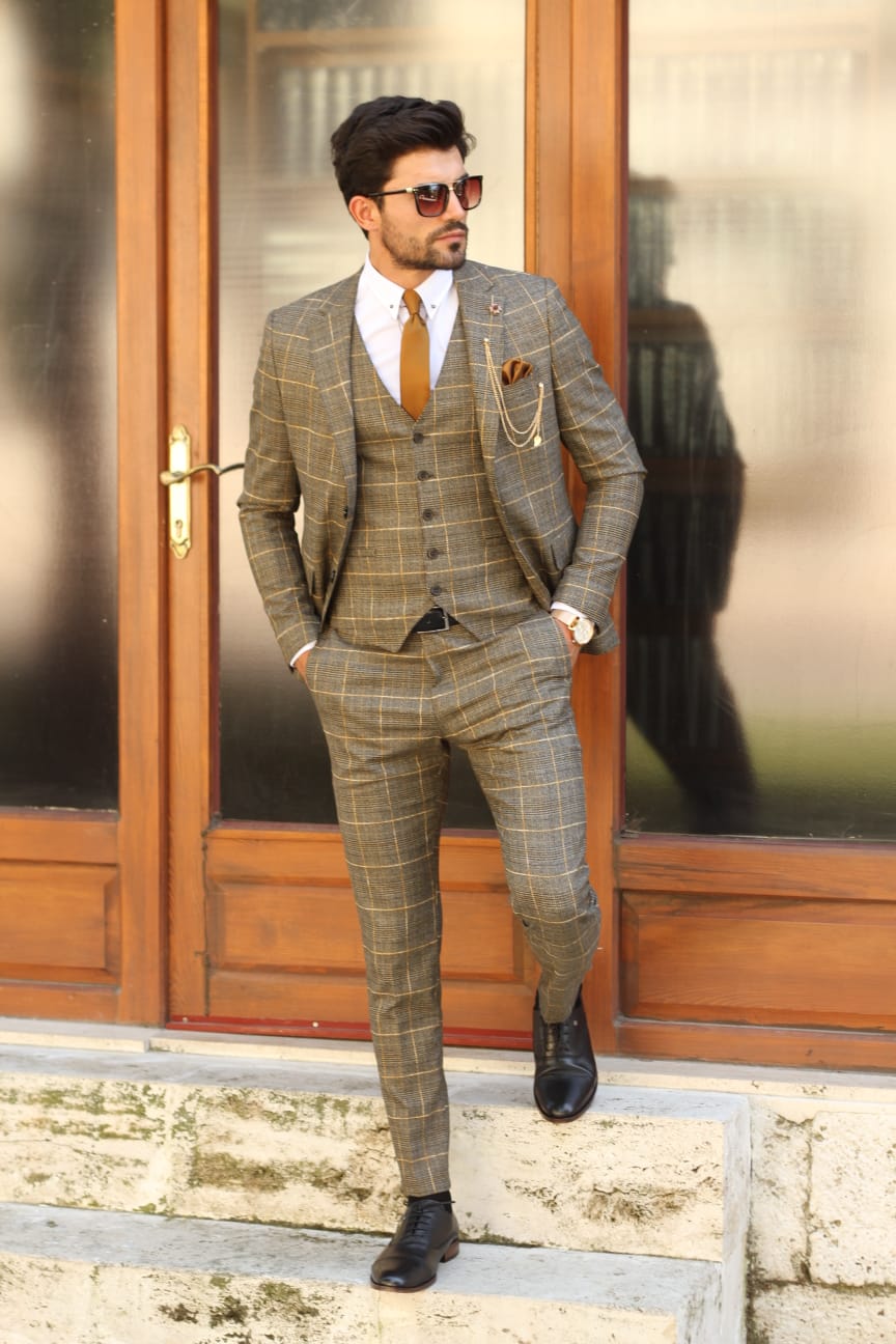 Peter Slim-Fit Plaid Suit Vest-baagr.myshopify.com-suit-BOJONI