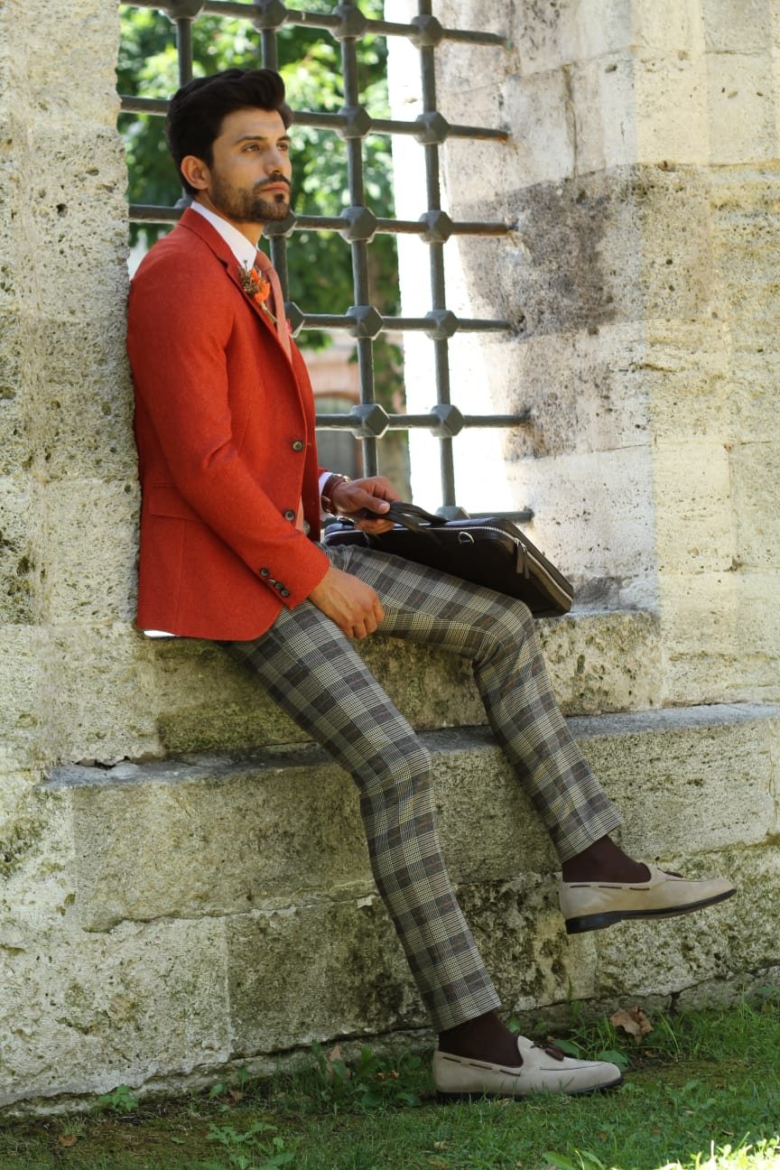 Pac Slim-Fit Jacket in Orange-baagr.myshopify.com-blazers-BOJONI