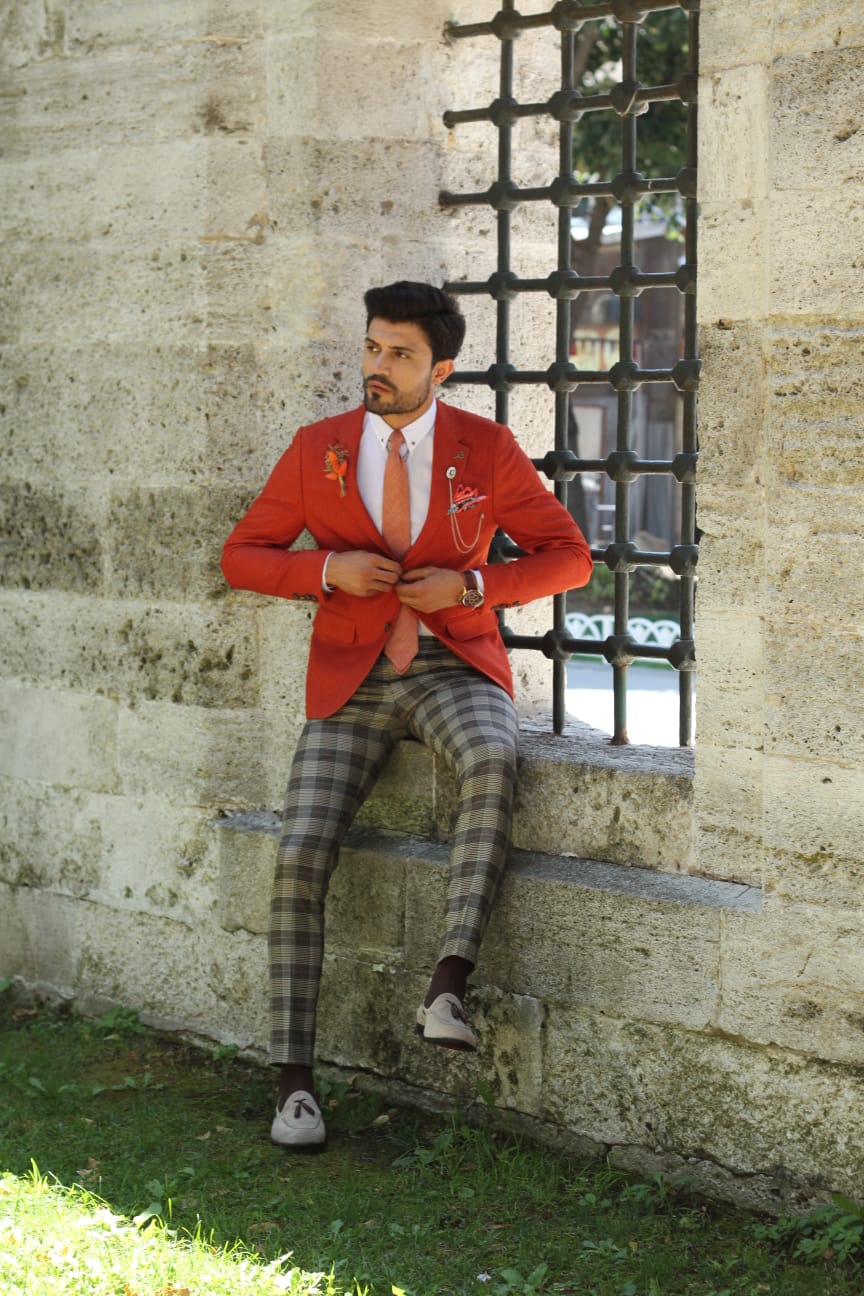 Pac Slim-Fit Jacket in Orange-baagr.myshopify.com-blazers-BOJONI