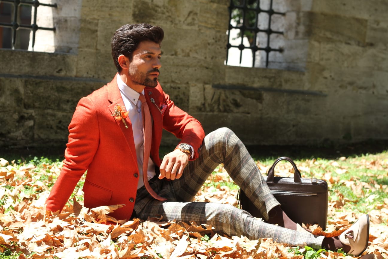 Pac Slim-Fit Jacket in Orange-baagr.myshopify.com-blazers-BOJONI