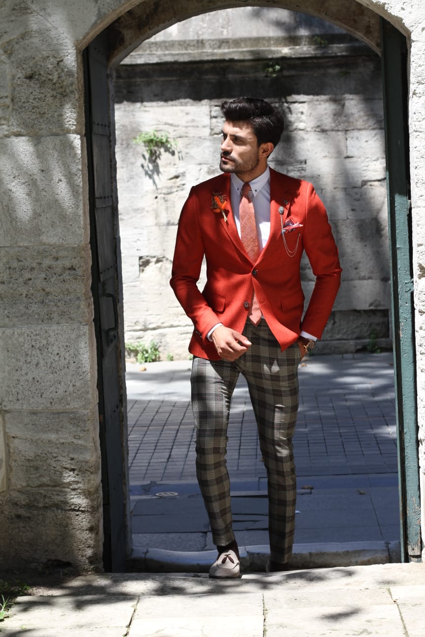 Pac Slim-Fit Jacket in Orange-baagr.myshopify.com-blazers-BOJONI