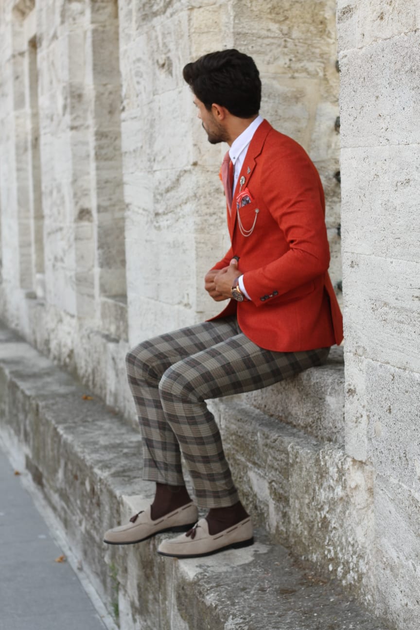 Pac Slim-Fit Jacket in Orange-baagr.myshopify.com-blazers-BOJONI