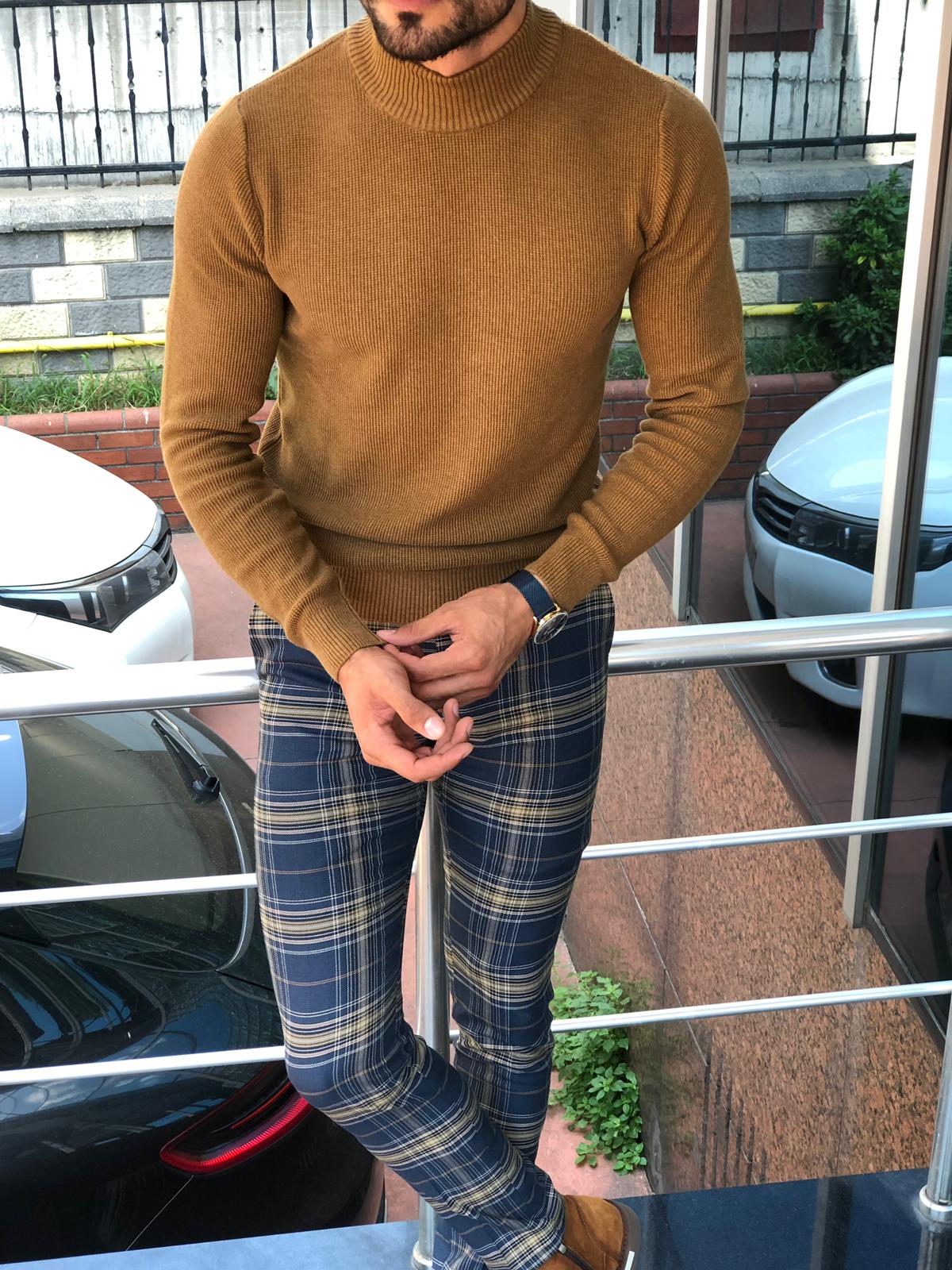 Slim-Fit Turtleneck Knitwear Camel-baagr.myshopify.com-sweatshirts-BOJONI