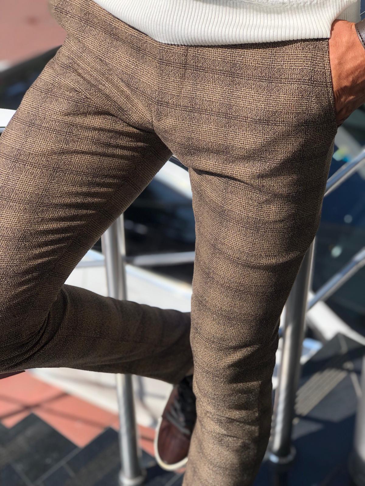 Malacan Slim-fit Pants Brown-baagr.myshopify.com-Pants-BOJONI