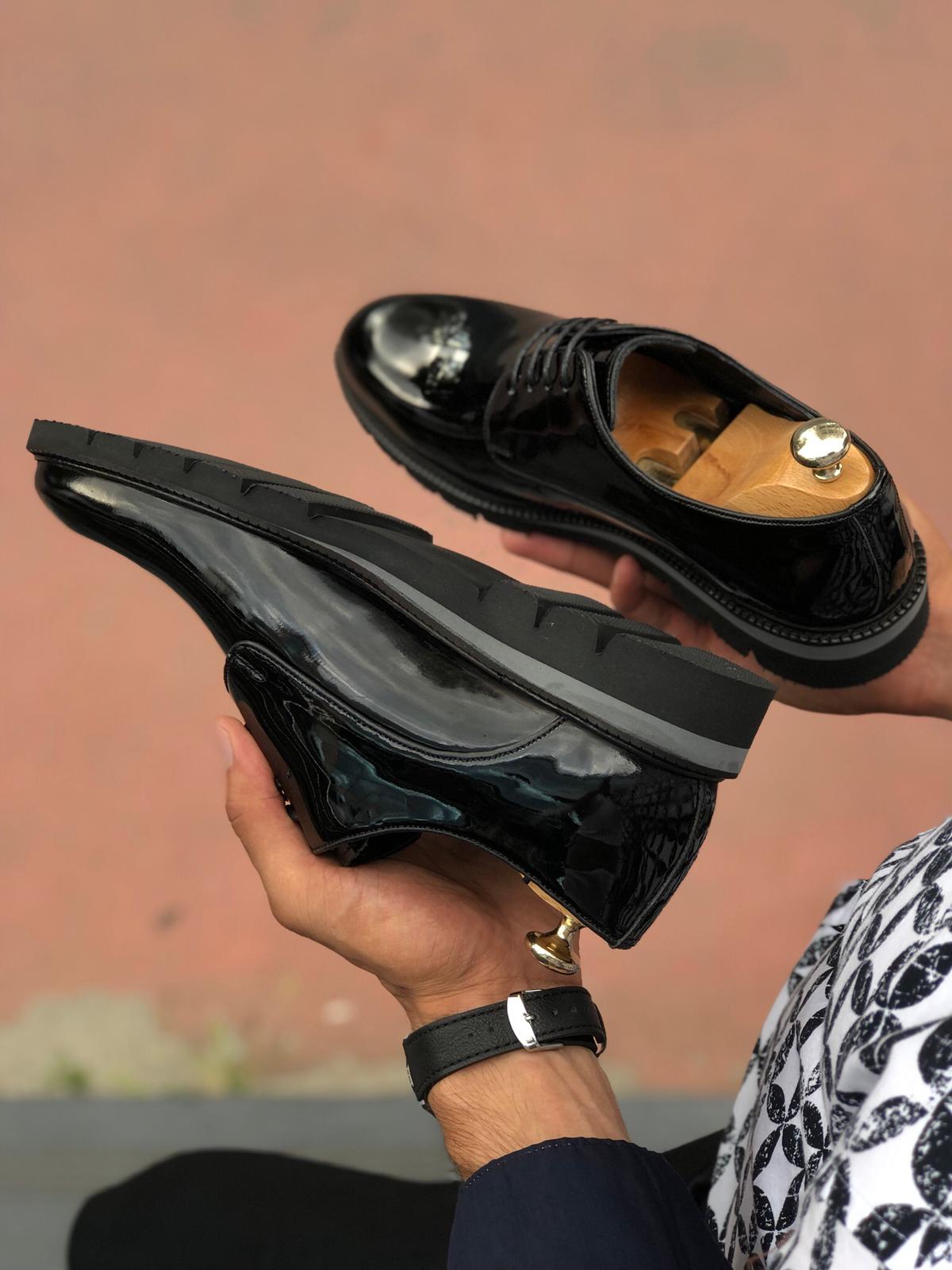 Patent Lace-up Leather Shoes Black-baagr.myshopify.com-shoes2-BOJONI