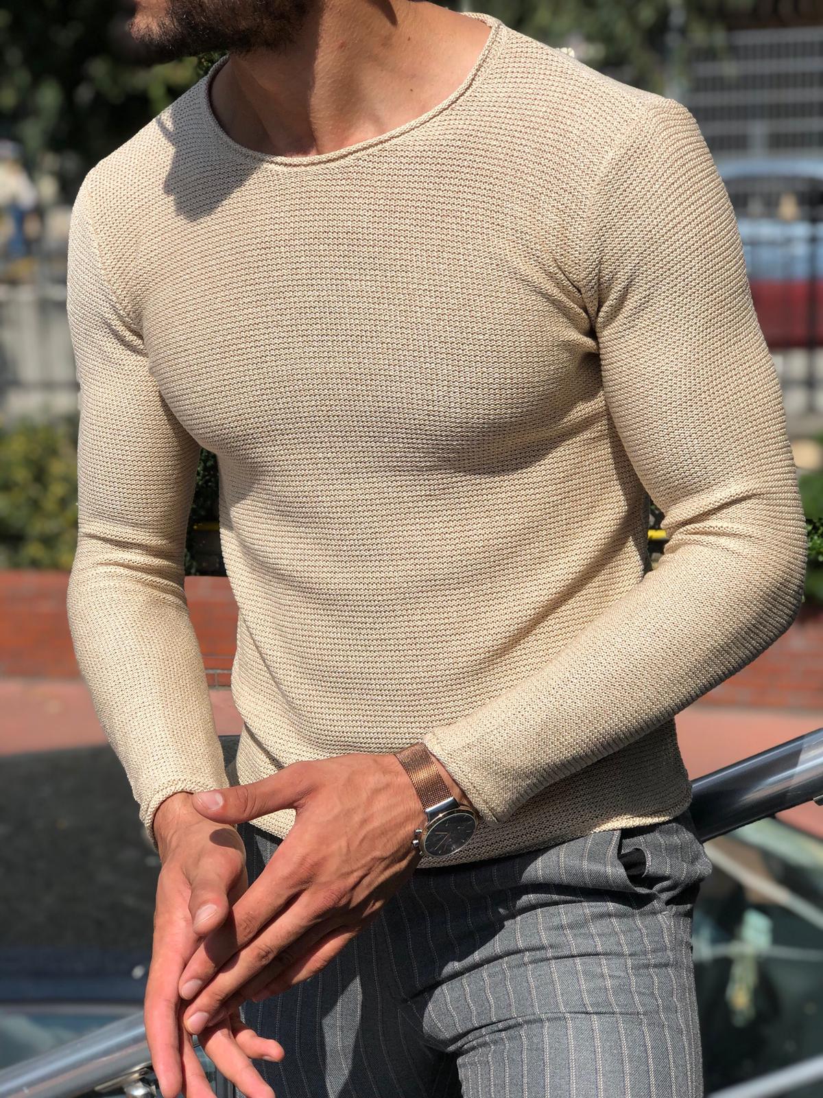 Merus Slim-Fit Knitwear Beige-baagr.myshopify.com-sweatshirts-BOJONI