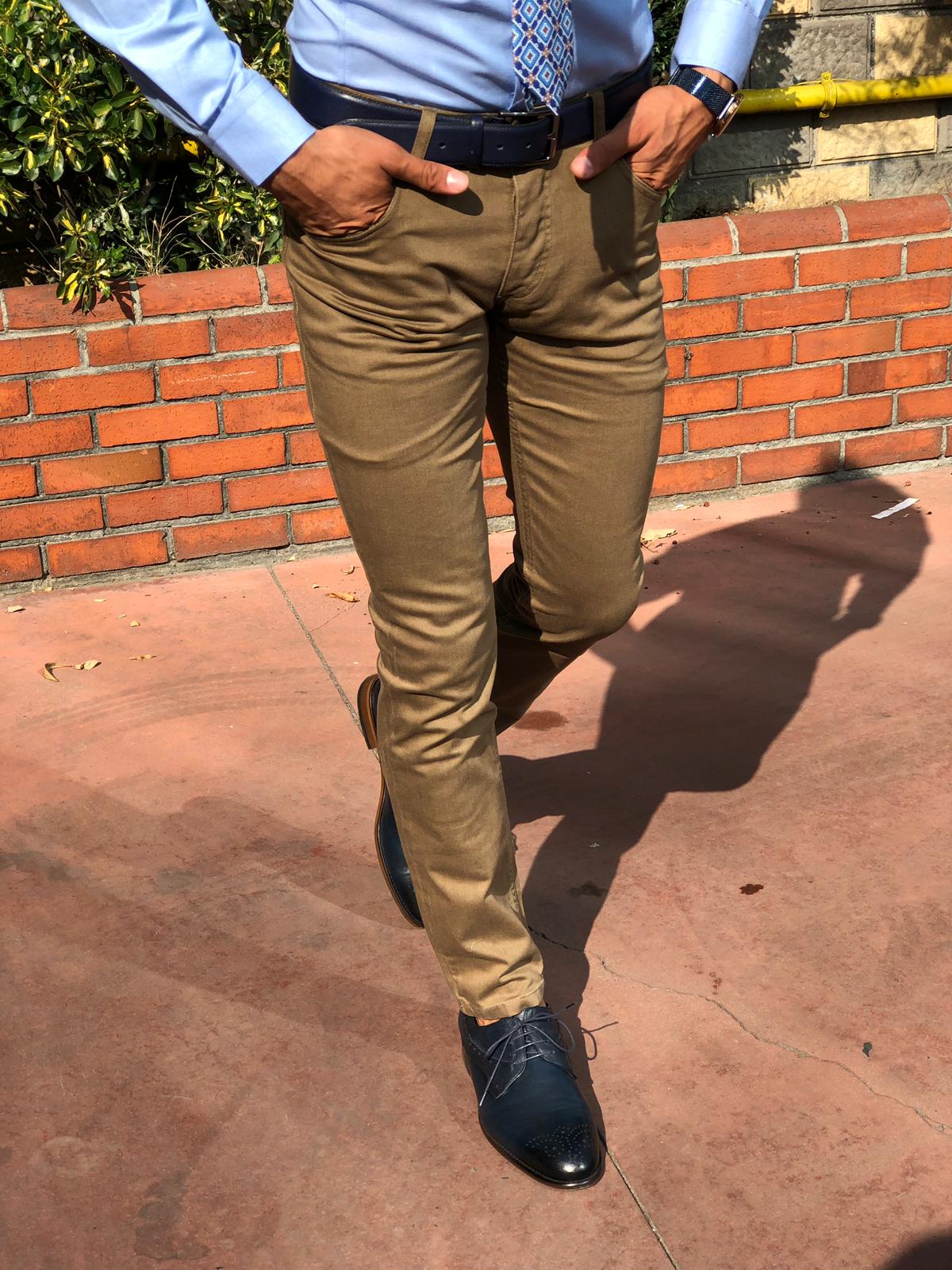 Danson Slim-fit Pants Camel-baagr.myshopify.com-Pants-BOJONI