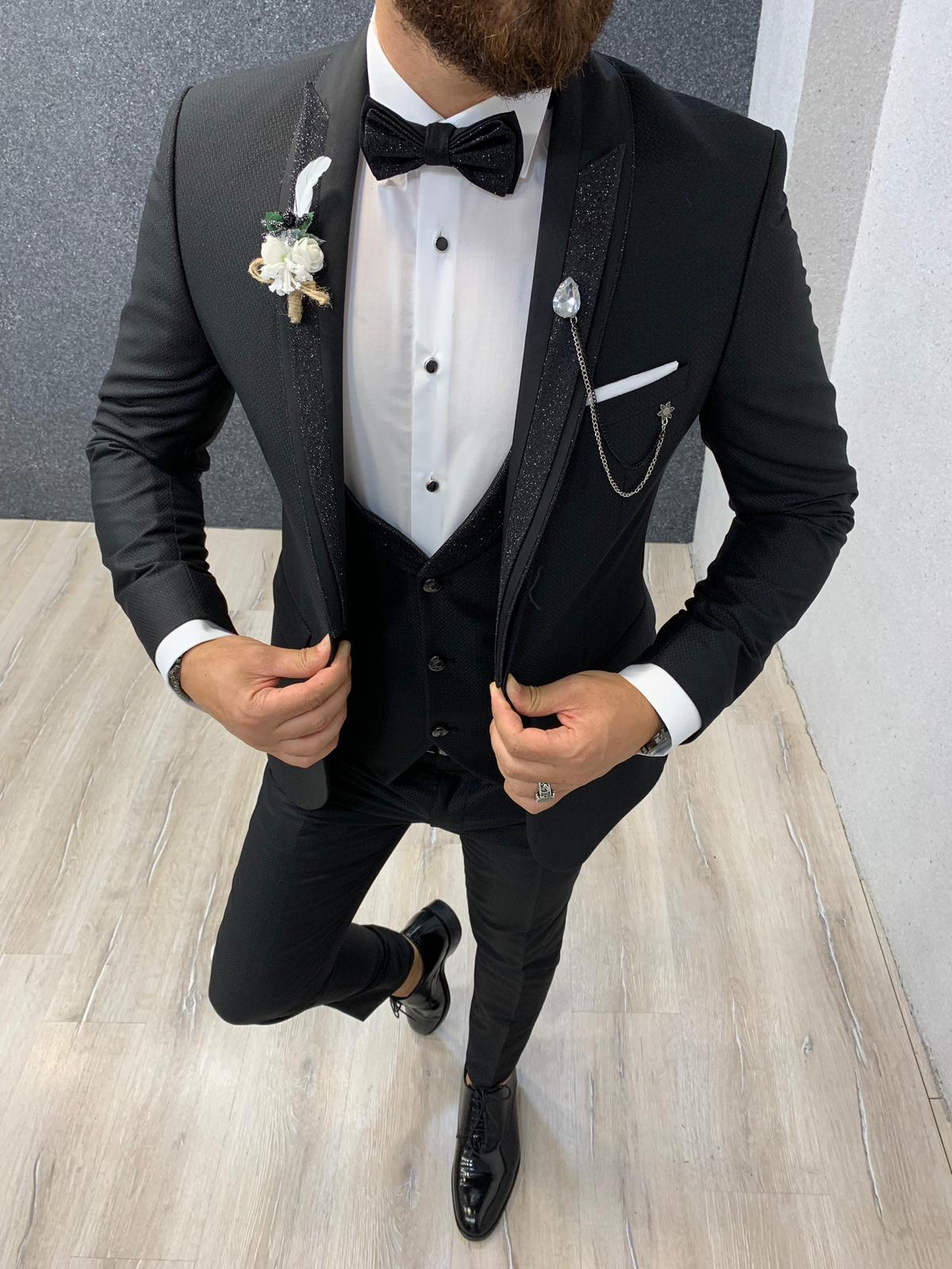 Santos Slim Fit Tuxedo Black-baagr.myshopify.com-1-brabion