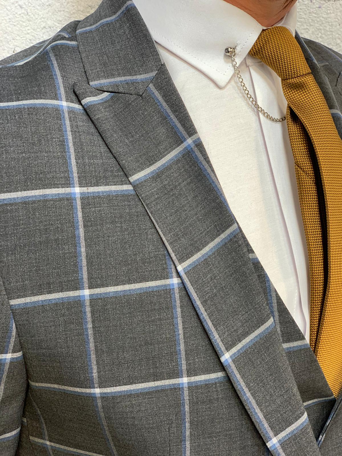 Cris Slim Fit Plaid Suit Navy-baagr.myshopify.com-1-BOJONI