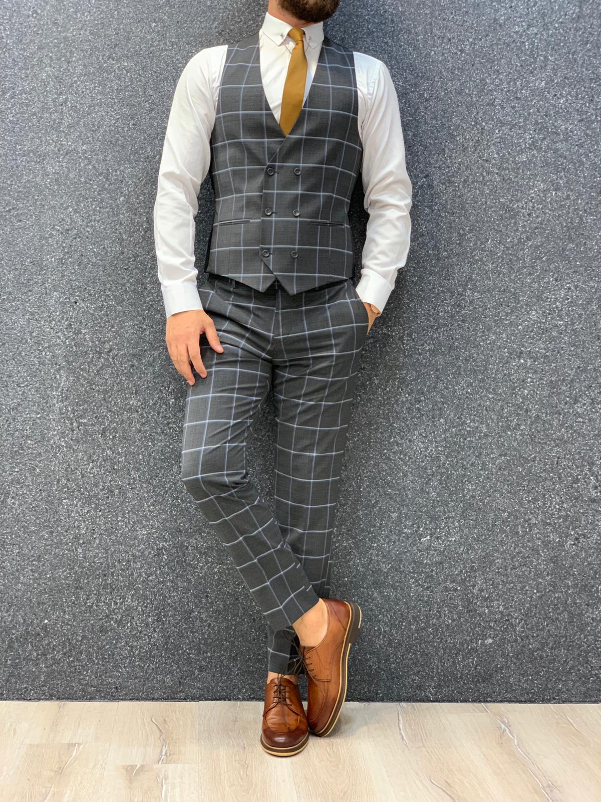 Cris Slim Fit Plaid Suit Navy-baagr.myshopify.com-1-BOJONI