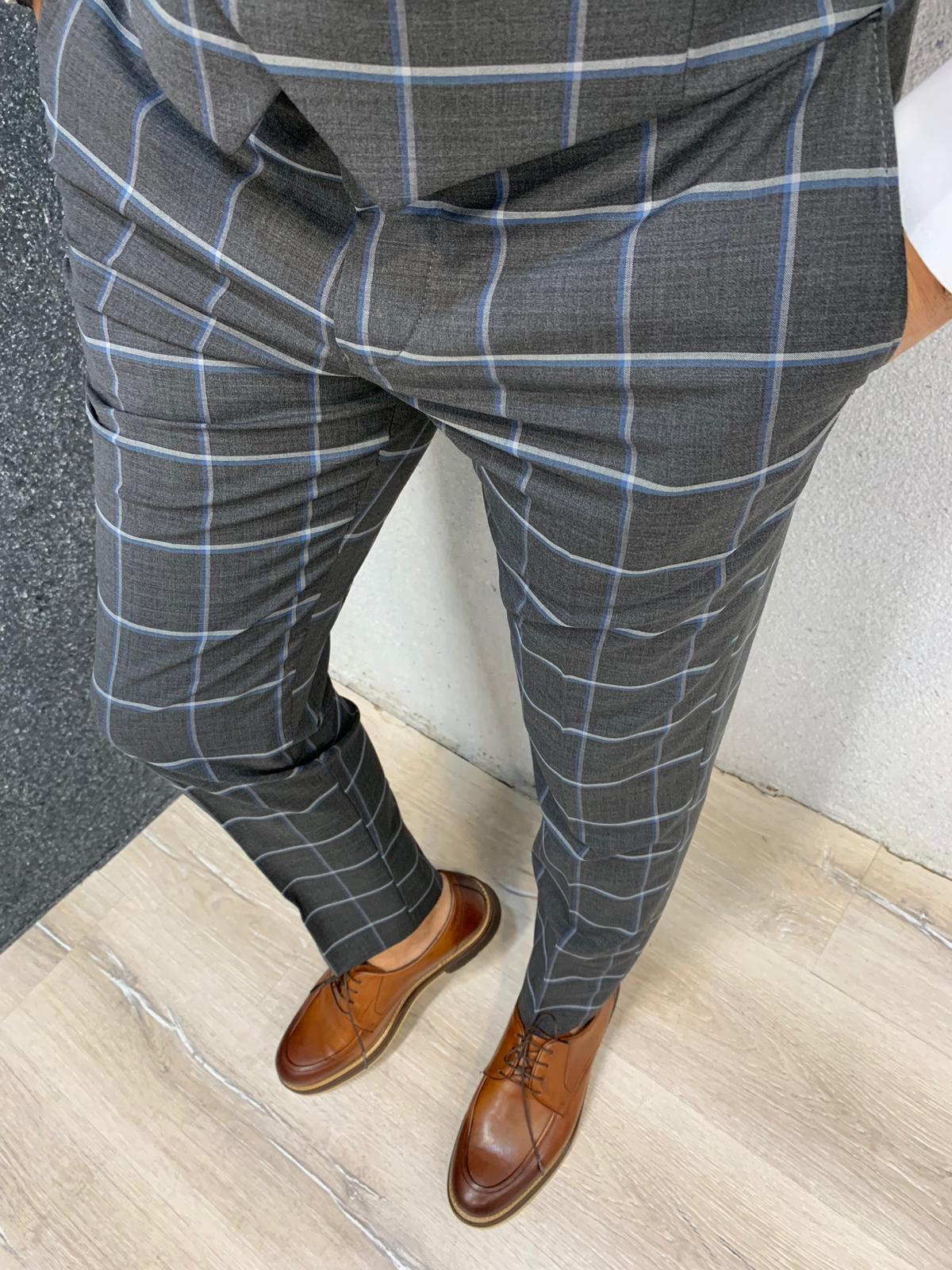 Cris Slim Fit Plaid Suit Navy-baagr.myshopify.com-1-BOJONI