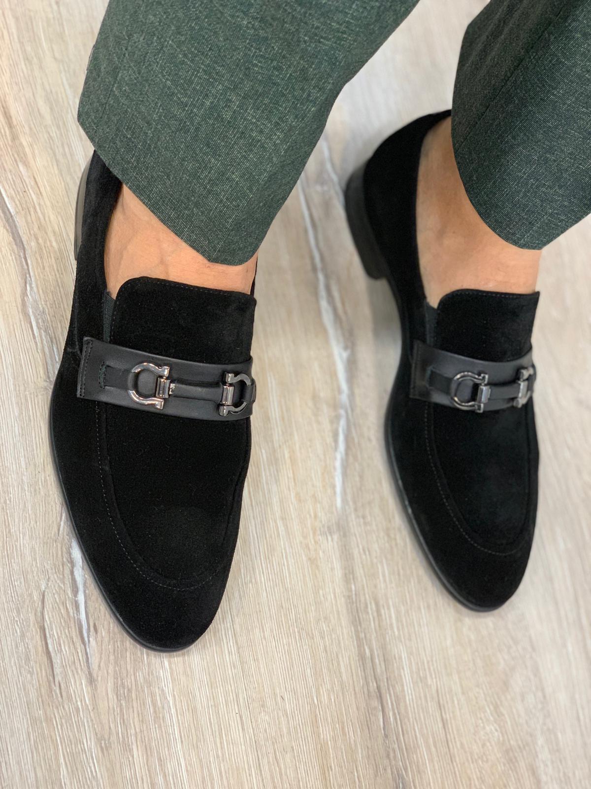 Buckled Suede Shoes Black-baagr.myshopify.com-shoes2-BOJONI