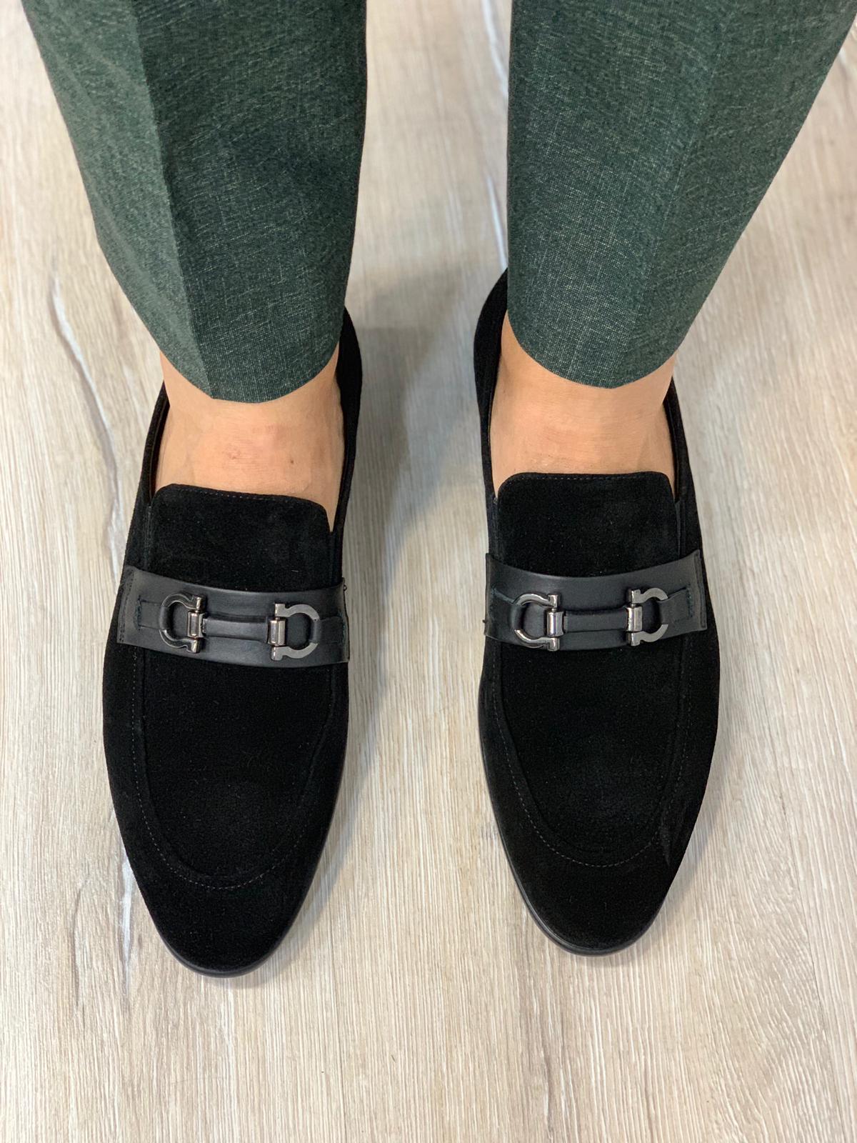 Buckled Suede Shoes Black-baagr.myshopify.com-shoes2-BOJONI