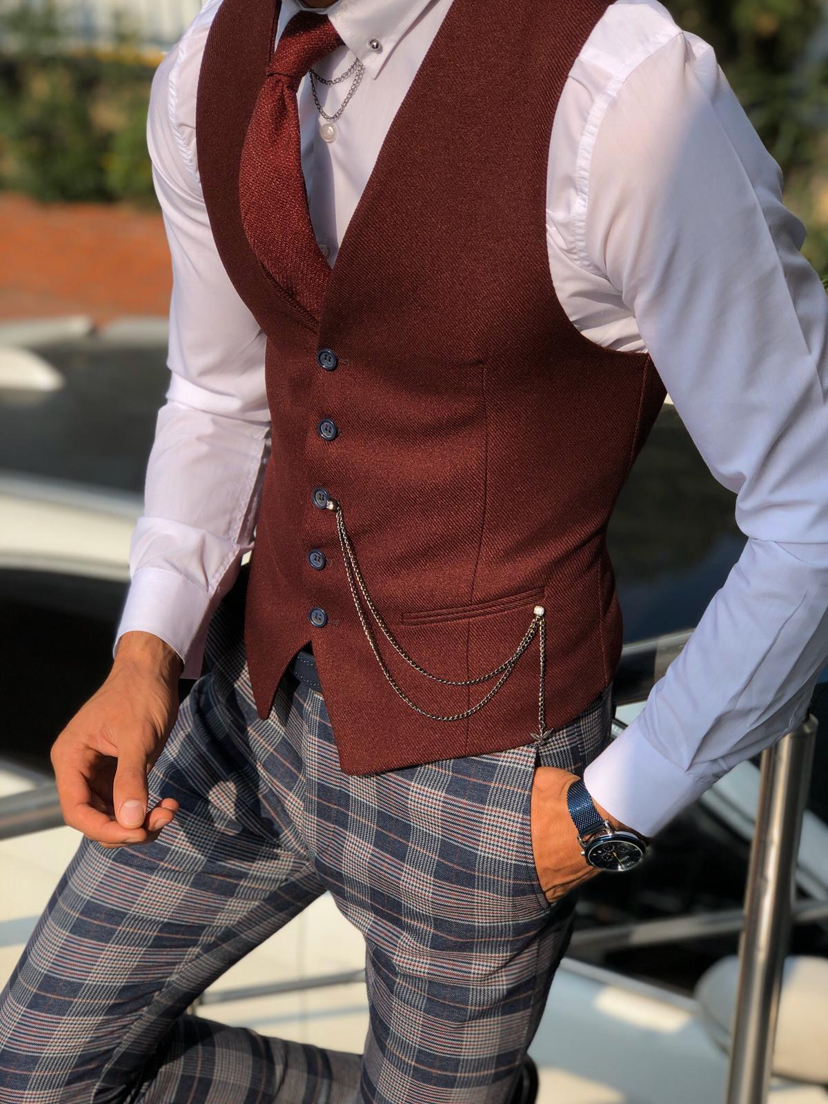 Slim-Fit Cotton Waist Coat-baagr.myshopify.com-suit-BOJONI