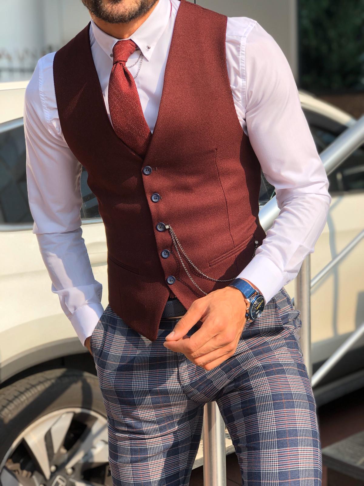 Slim-Fit Cotton Waist Coat-baagr.myshopify.com-suit-BOJONI