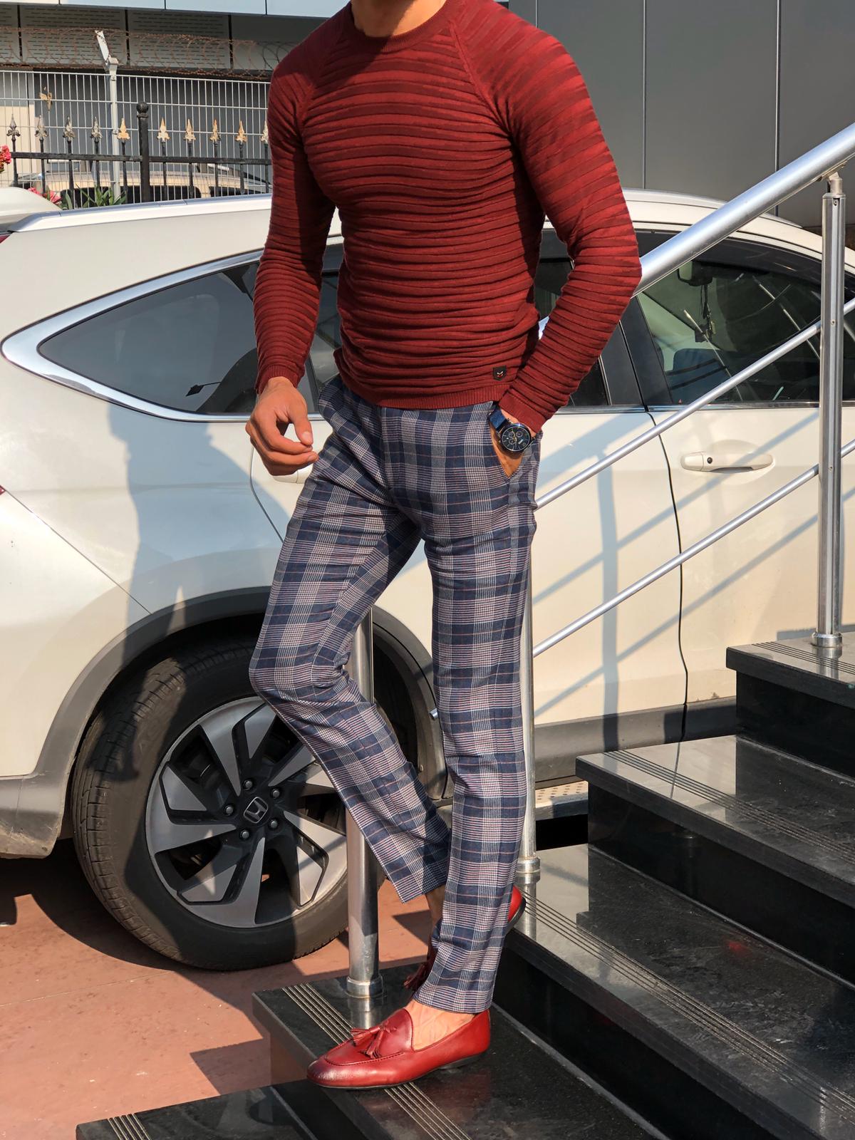 Slim-Fit Patterned Knitwear Claret-Red-baagr.myshopify.com-sweatshirts-BOJONI