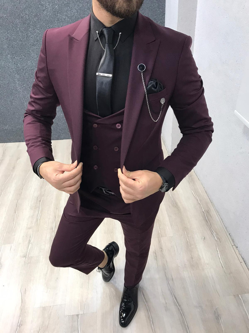 Ani Burgundy Slim Fit Wool Suit-baagr.myshopify.com-1-BOJONI