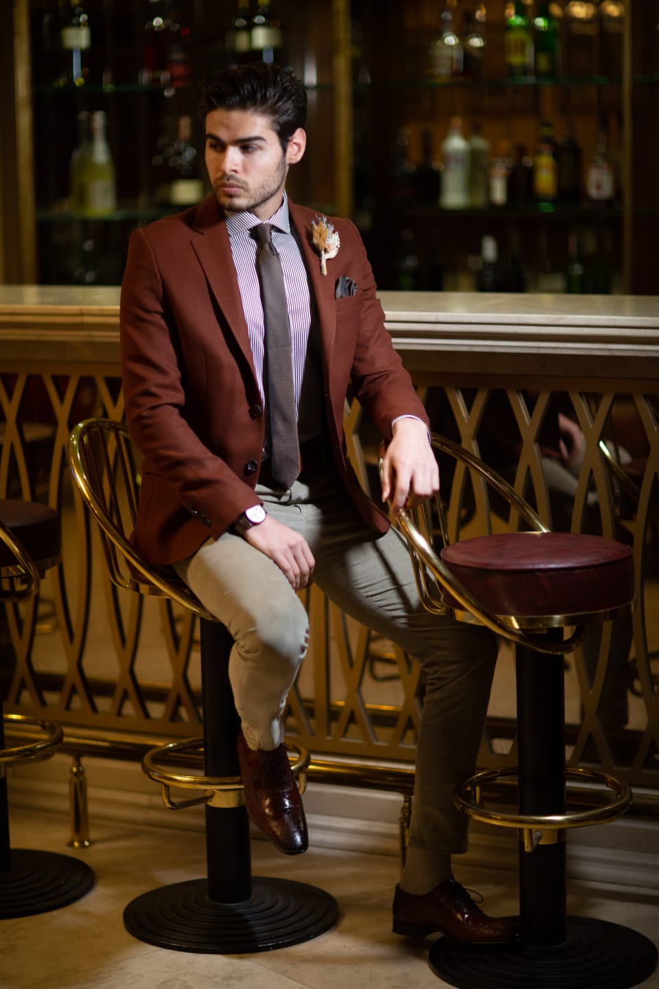 Belka Slim-Fit Blazer Brown-baagr.myshopify.com-blazers-BOJONI