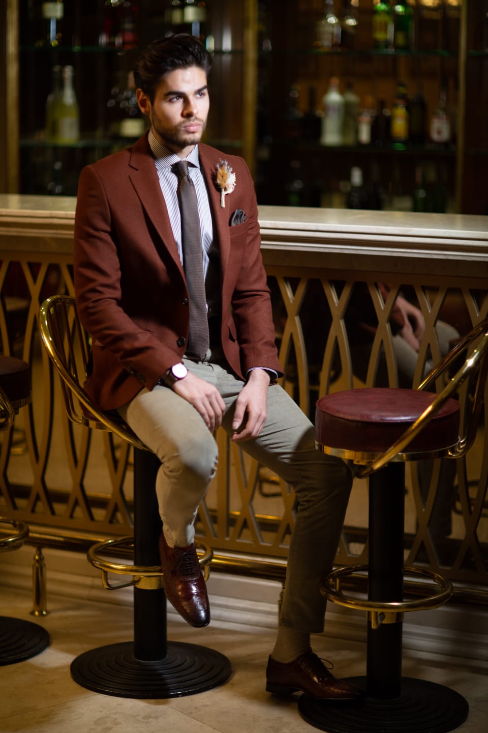 Belka Slim-Fit Blazer Brown-baagr.myshopify.com-blazers-BOJONI