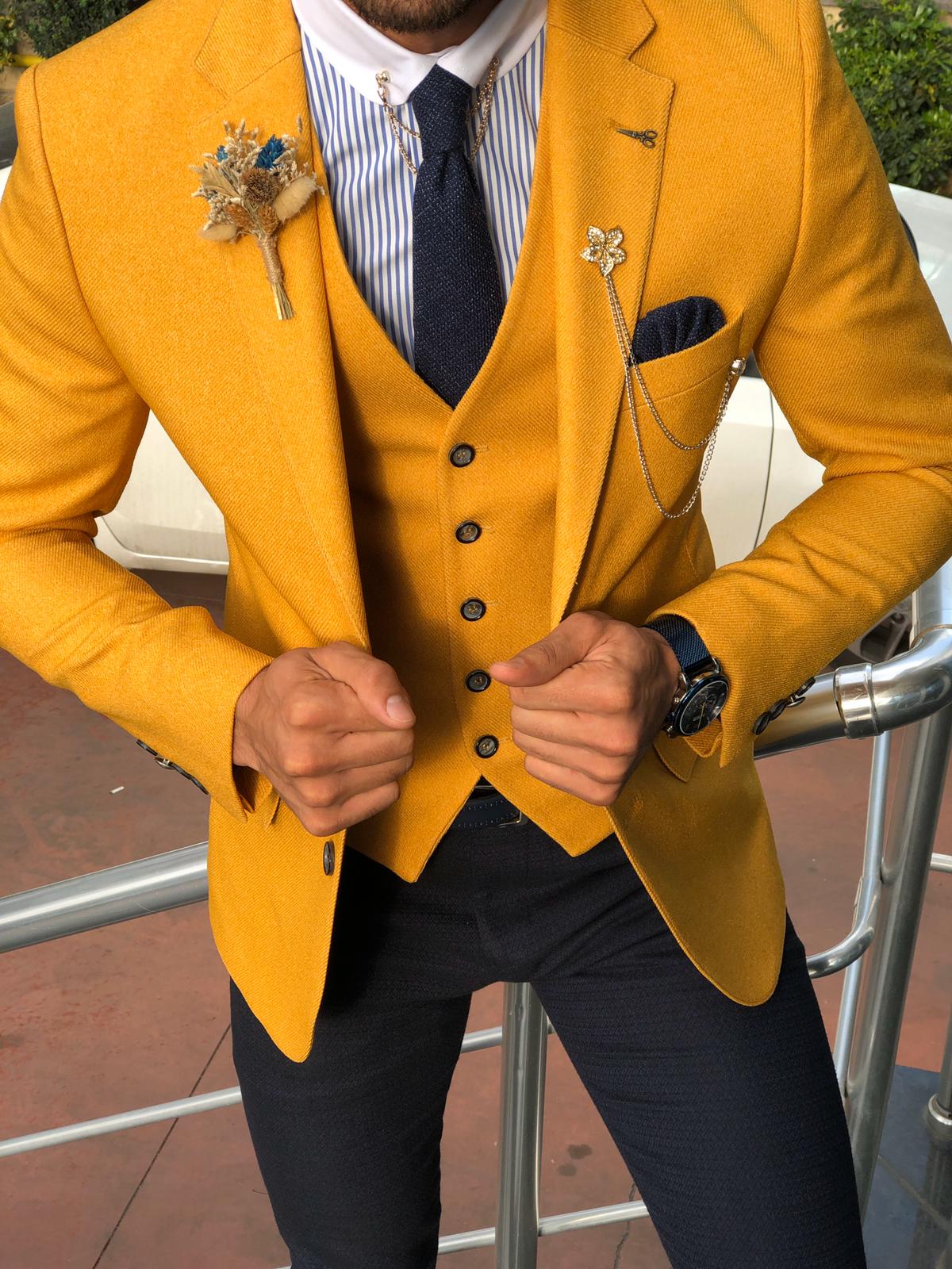 Multi Slim-Fit Suit Vest Mustard-baagr.myshopify.com-suit-BOJONI