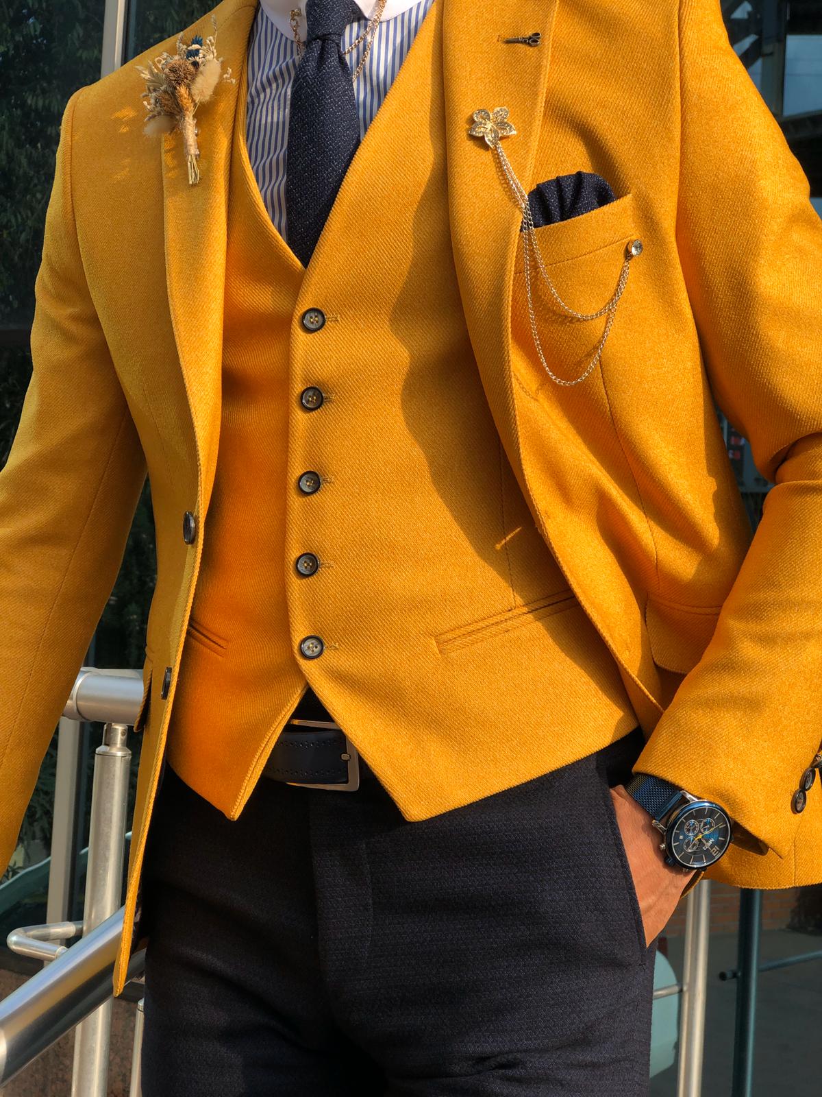 Multi Slim-Fit Suit Vest Mustard-baagr.myshopify.com-suit-BOJONI